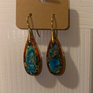 Natural Stone Water Drop Dangle Earrings